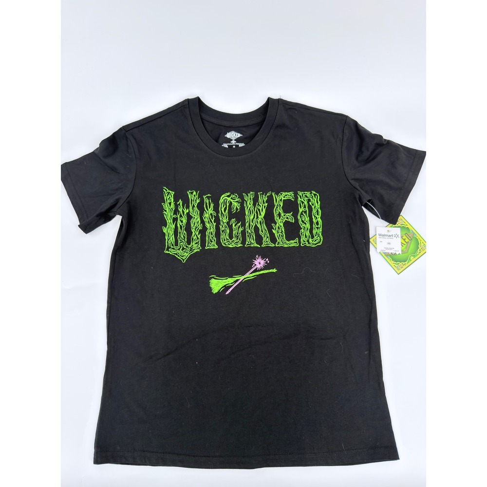 Wicked Graphic Tee Shirt Modern Womens XS Black Soot Broadway Musical Movie NWT